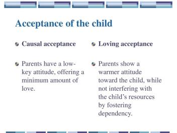 acceptance of the child